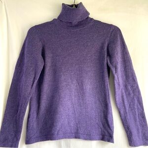 Livea Donna Purple Cashmere Turtleneck Sweater  made in Italy